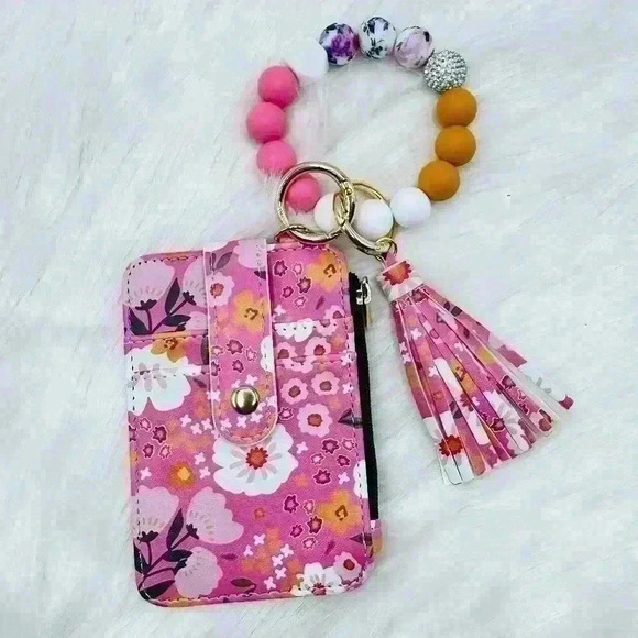 Floral Wristlet Card Wallet - Picture 1 of 8
